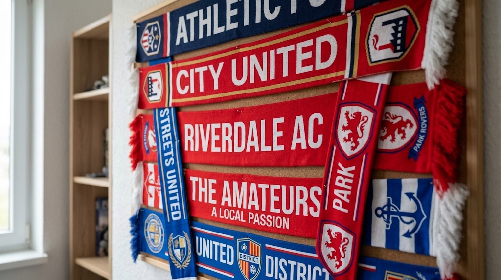 How to hang a soccer scarves on a corkboards with tacks & fabric Pins