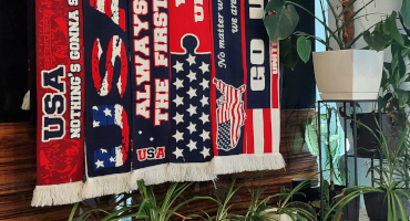How to display soccer scarves on a wall?